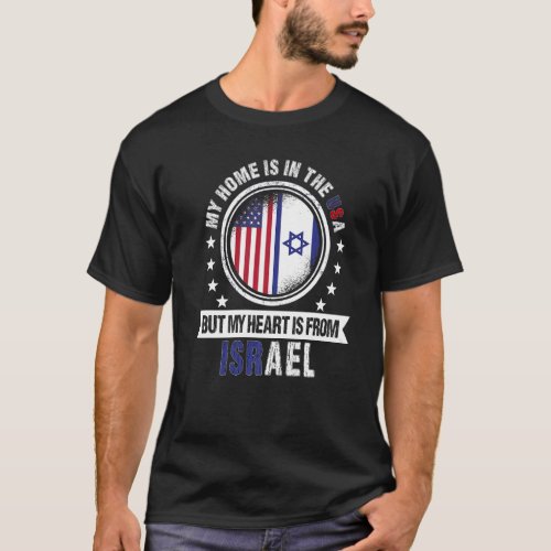 American Israeli Flag Heart from Israel American P T_Shirt