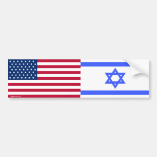 American & Israeli Flags Bumper Sticker