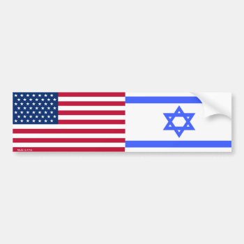 American & Israeli Flags Bumper Sticker by Hodge_Retailers at Zazzle