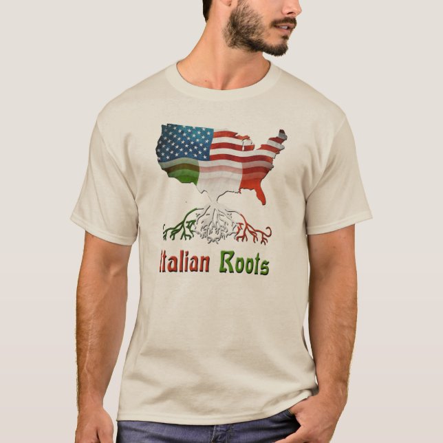 American Italian Ancestry Men's T-Shirts (Front)