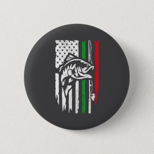 American Italian B Fishing Flag For Fisherman Ital Button