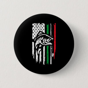 American Italian B Fishing Flag For Fisherman Ital Button
