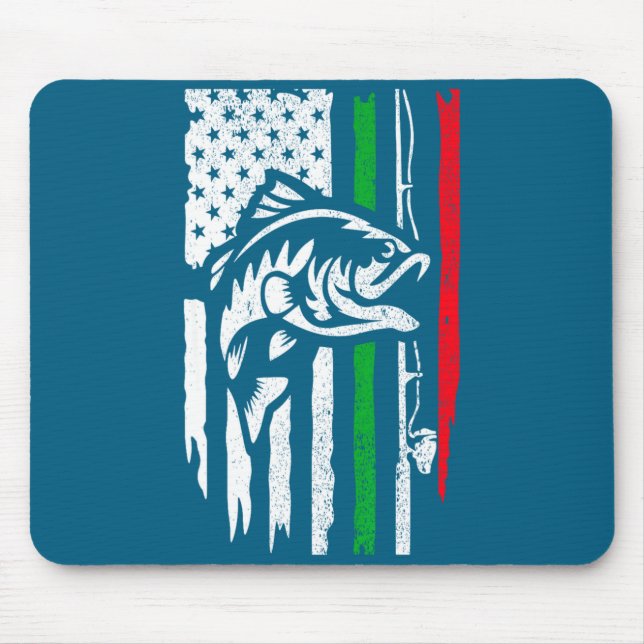 American Italian B Fishing Flag For Fisherman Ital Mouse Pad (Front)