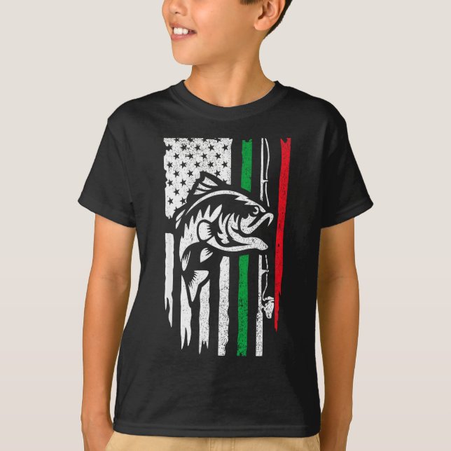 American Italian B Fishing Flag For Fisherman Ital T-Shirt (Front)