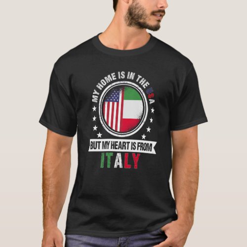 American Italian Flag Heart from Italy American Pa T_Shirt
