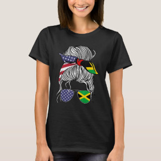 American Jamaican Patriot Flag Women Girl Jamaica T-Shirt