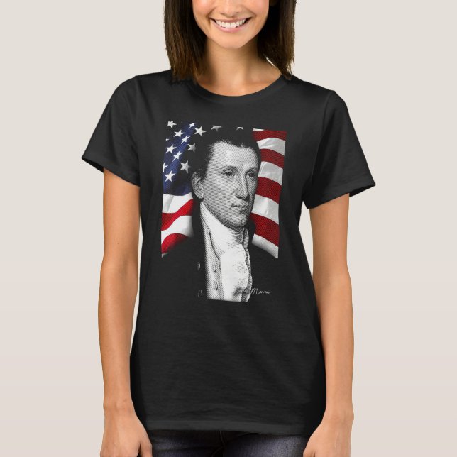 American james monroe Eyes Flag Country T-Shirt (Front)