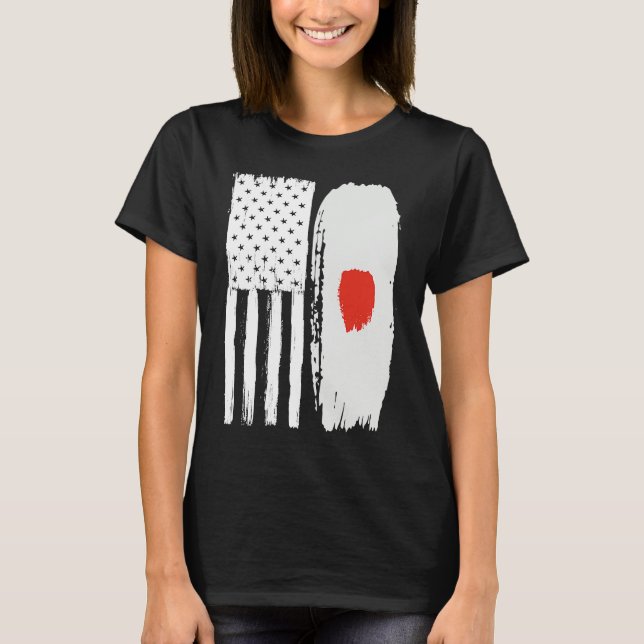 American Japanese Flag   Pride Japan USA T-Shirt (Front)