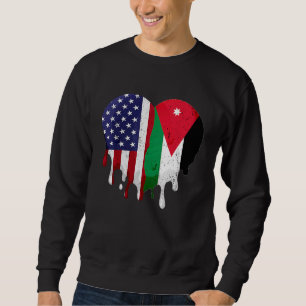 American Jordanian Heritage Month Jordan Flag Hear Sweatshirt