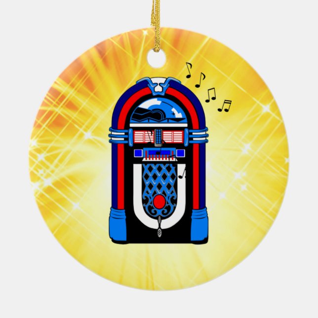 American Jukebox Ceramic Ornament (Back)