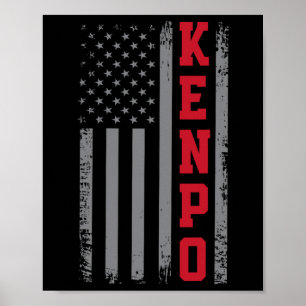 American Kenpo Karate Design Usa Flag Martial Art Poster