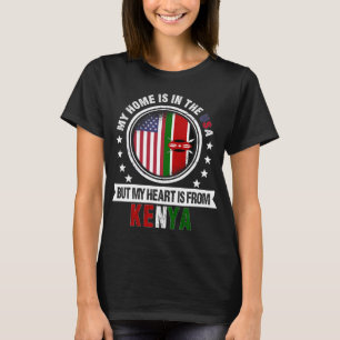 American Kenyan Flag Heart Kenya American Patriot T-Shirt