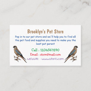 American kestrel bird cartoon illustration business card