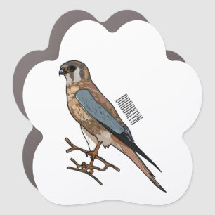 American kestrel bird cartoon illustration  car magnet