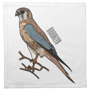 American kestrel bird cartoon illustration cloth napkin