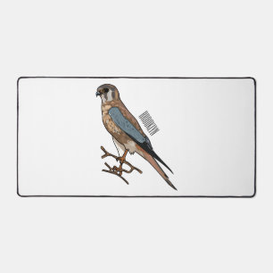 American kestrel bird cartoon illustration desk mat