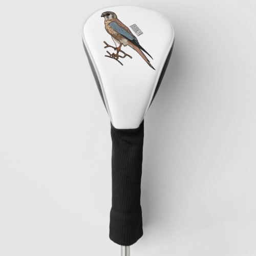 American kestrel bird cartoon illustration  golf head cover