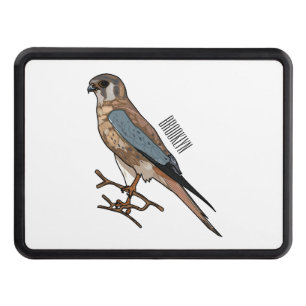 American kestrel bird cartoon illustration  hitch cover