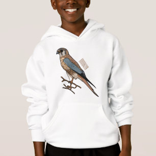American kestrel bird cartoon illustration hoodie