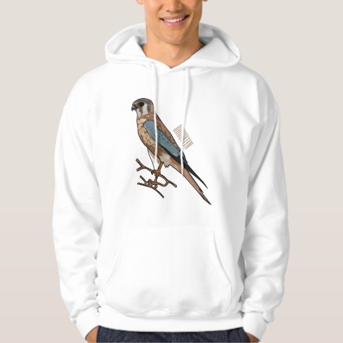 American kestrel bird cartoon illustration  hoodie