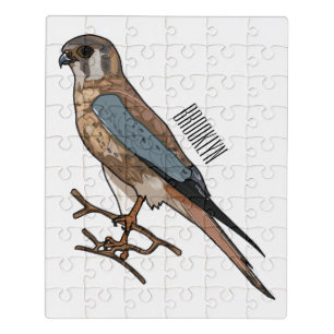 American kestrel bird cartoon illustration jigsaw puzzle