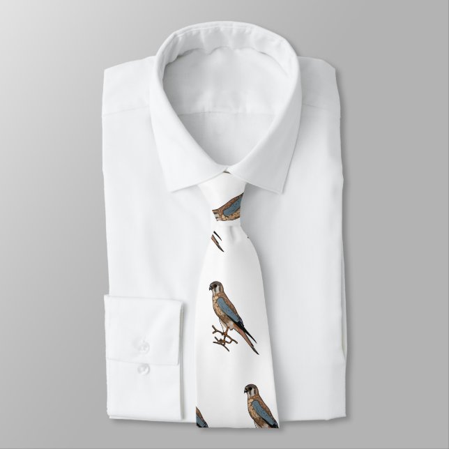 American kestrel bird cartoon illustration  neck tie (Tied)