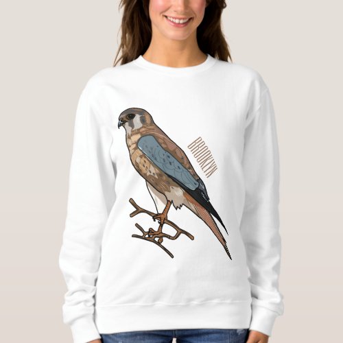 American kestrel bird cartoon illustration  sweatshirt