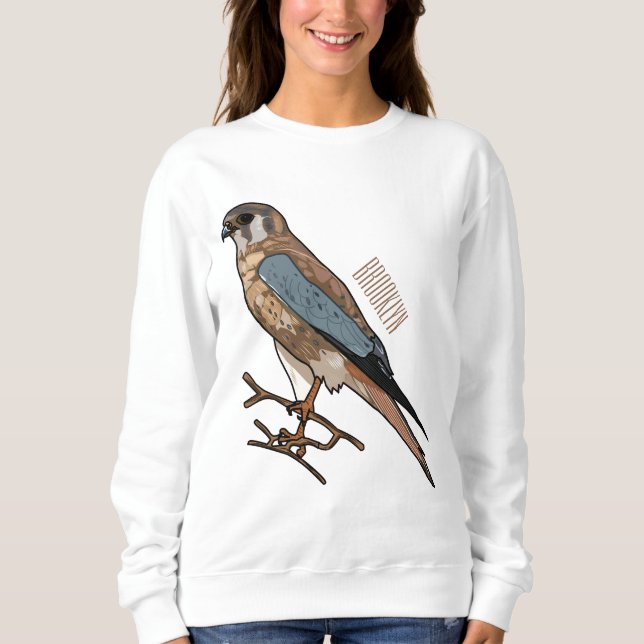 American kestrel bird cartoon illustration  sweatshirt (Front)
