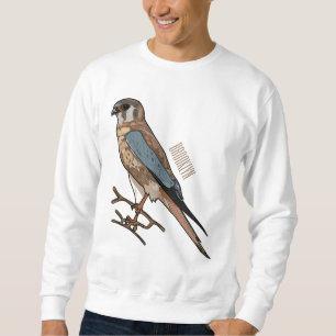 American kestrel bird cartoon illustration  sweatshirt