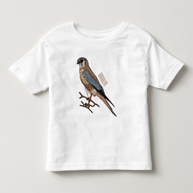 American kestrel bird cartoon illustration  toddler t-shirt (Front)
