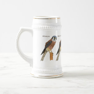 American Kestrel bird illustration Beer Stein