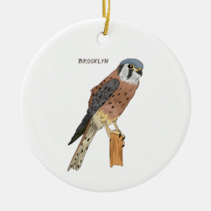 American Kestrel bird illustration Ceramic Ornament