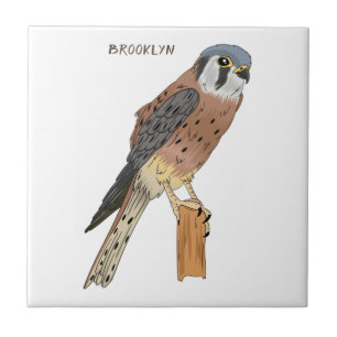 American Kestrel bird illustration Ceramic Tile