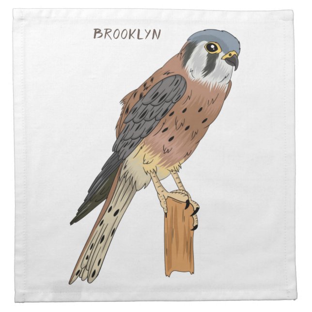 American Kestrel bird illustration Cloth Napkin (Front)