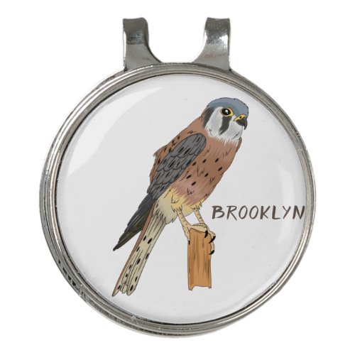 American Kestrel bird illustration  Golf Hat Clip