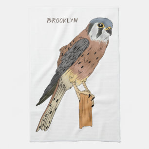 American Kestrel bird illustration Kitchen Towel