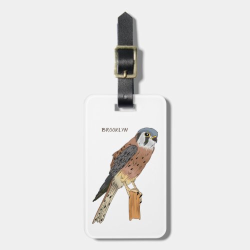 American Kestrel bird illustration  Luggage Tag