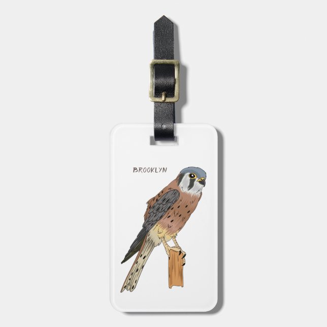 American Kestrel bird illustration  Luggage Tag (Front Vertical)