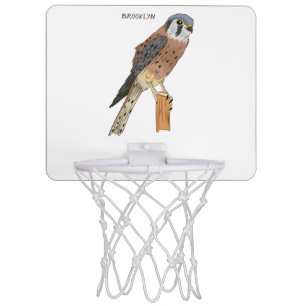 American Kestrel bird illustration Mini Basketball Hoop