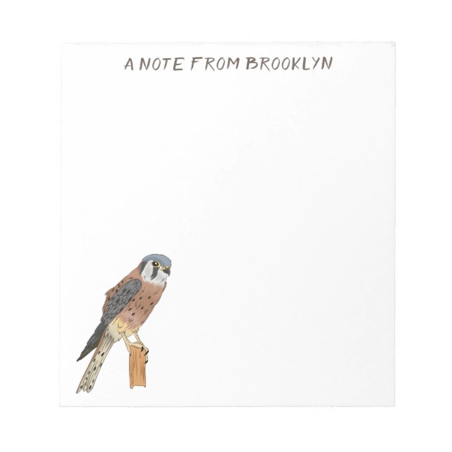American Kestrel bird illustration Notepad (Front)
