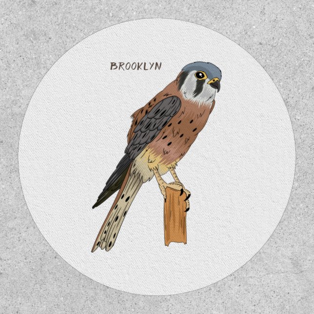 American Kestrel bird illustration Patch (Front)
