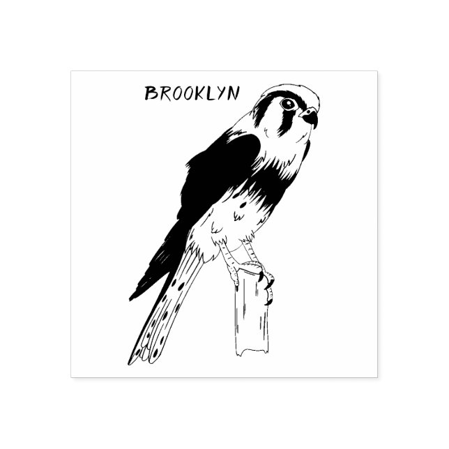 American Kestrel bird illustration  Rubber Stamp (Imprint)