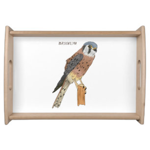 American Kestrel bird illustration Serving Tray