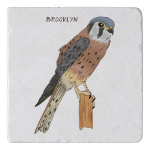 American Kestrel bird illustration Trivet