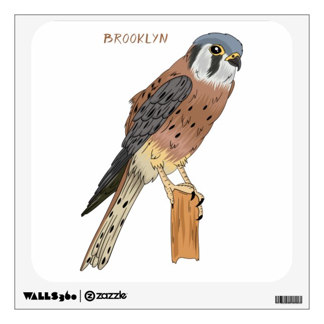 American Kestrel bird illustration  Wall Decal (Front)