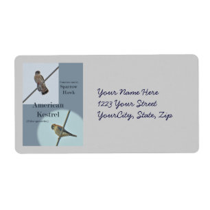 American Kestrel (Falco sparverius) Items Label
