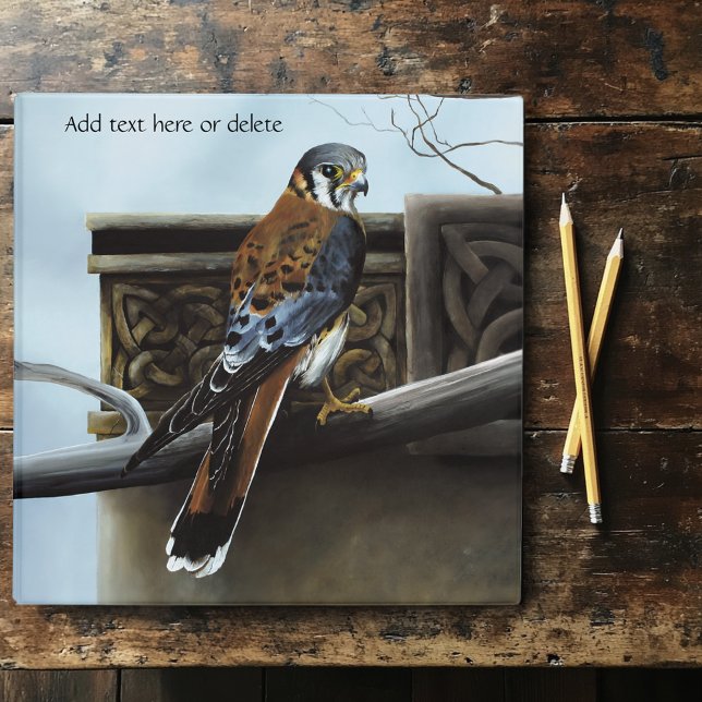 American Kestrel Falcon Celtic Knotwork Wildlife 3 Ring Binder (Creator Uploaded)