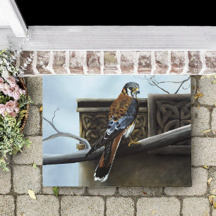 American Kestrel Falcon Celtic Knotwork Wildlife Doormat