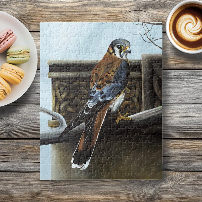 American Kestrel Falcon Celtic Knotwork Wildlife Jigsaw Puzzle (Creator Uploaded)
