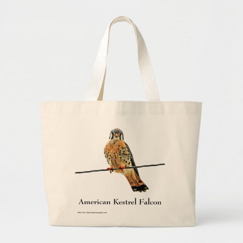 American Kestrel Falcon Large Tote Bag